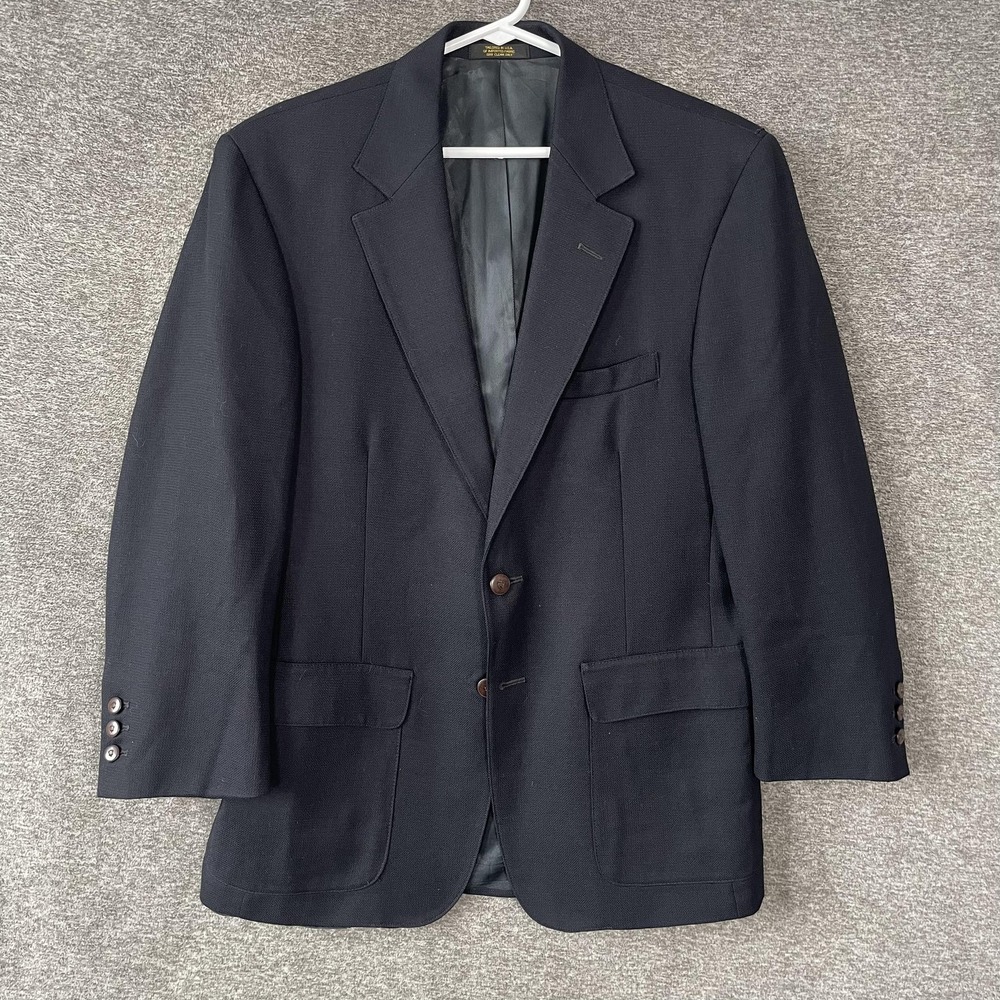 Orvis Blazer Mens 46 Navy Blue Wool Tweed‎ Sport Coat Jacket Lined Classic Fit